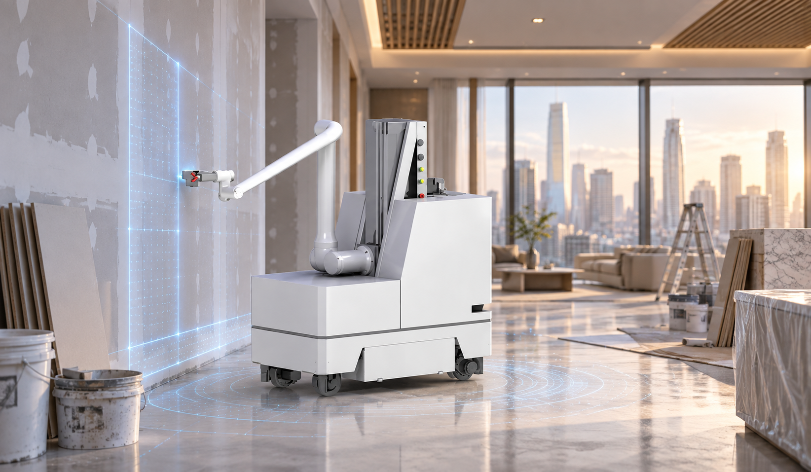 Construction Robots by Project Stage: A Workflow Map for Painting, Tiling and Floor Preparation